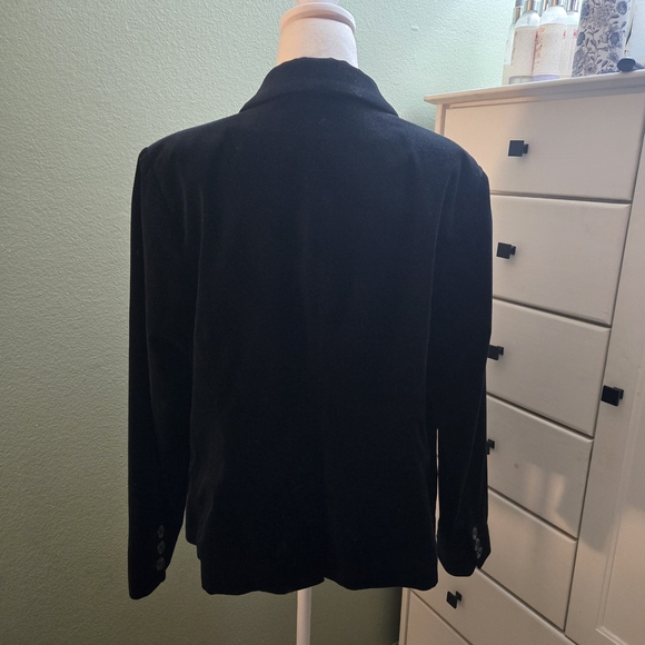 Vintage Merona Women's Black Velveteen Blazer - Picture 2 of 7